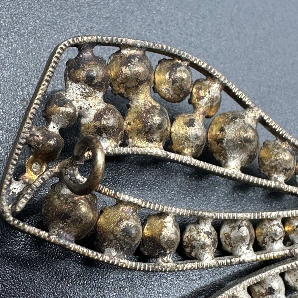 Antique Victorian Rhinestone Bow Pendant Hair Accessory Statement Vintage - Picture 7 of 11